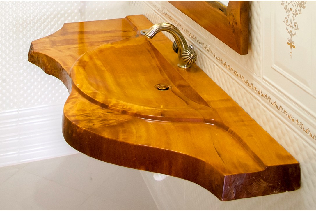 Wood sink from solid bird's eye poplar №4