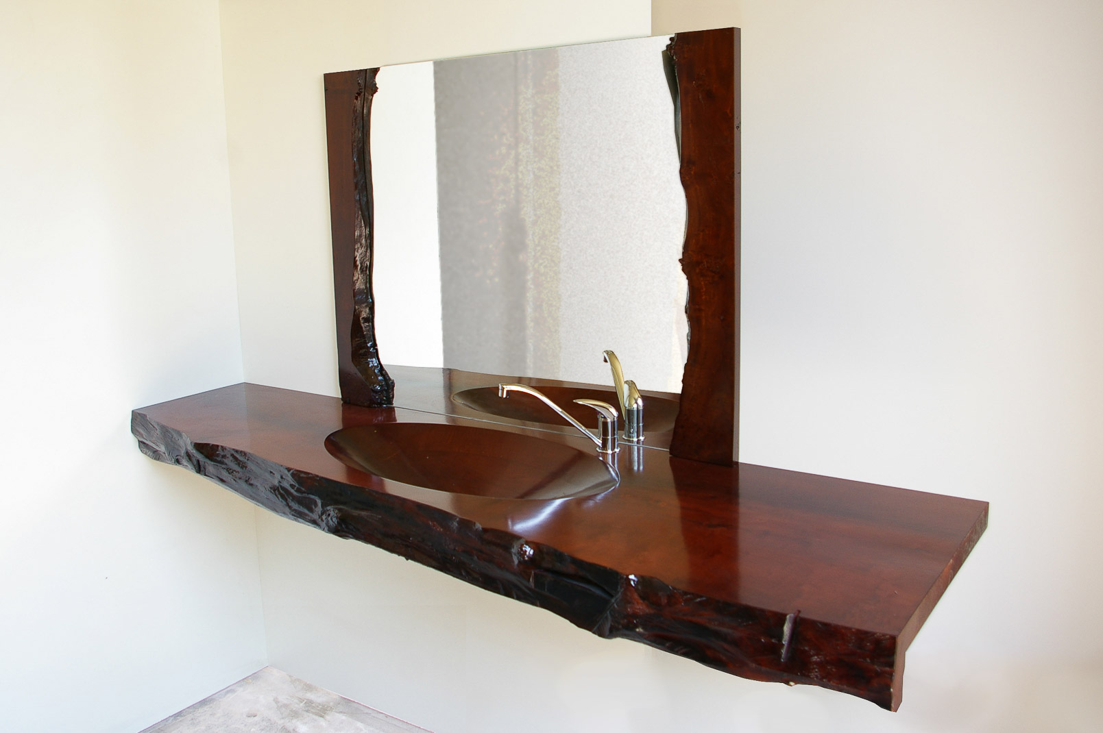 wooden sink from cherry wood